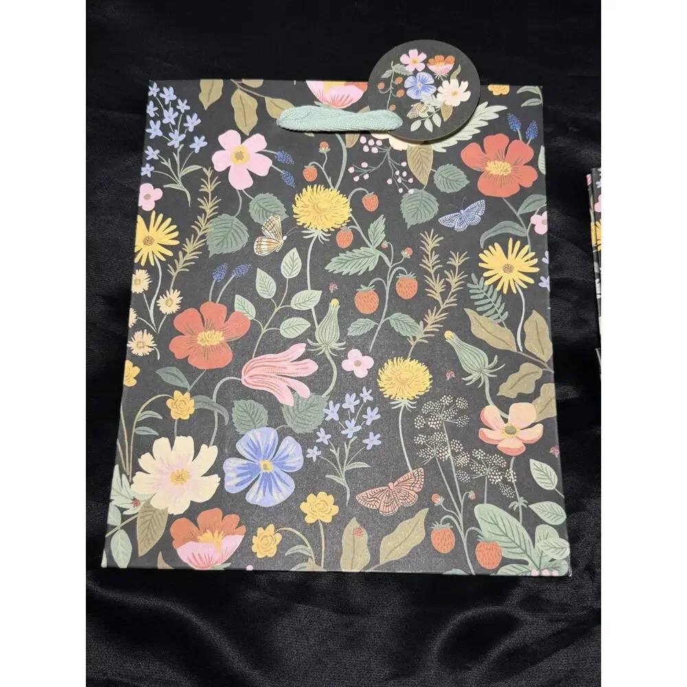 New Rifle Paper Co Strawberry Fields Lot Of 2 Medium Small Flower Gift Bags